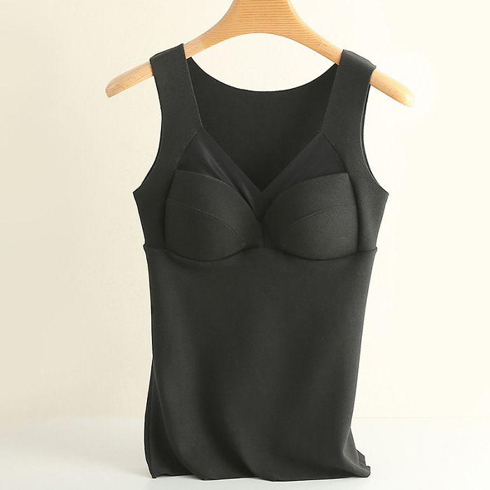 Thermal vest undershirt with built-in bra