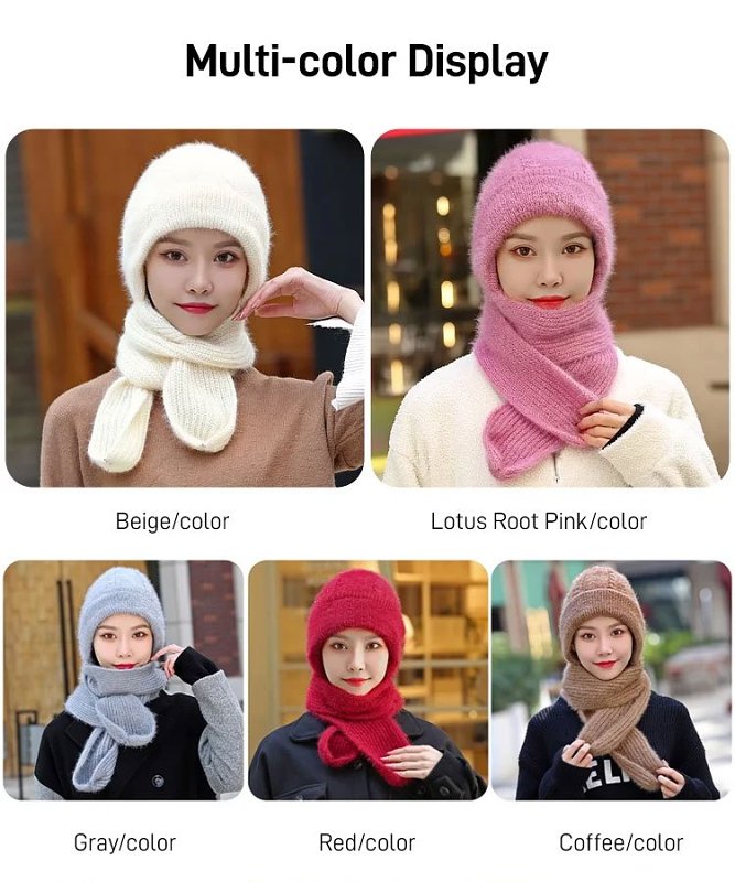Pure handmade wool hat and scarf all-in-one two-piece set Currently undergoing the lowest price promotion, so don't miss out!