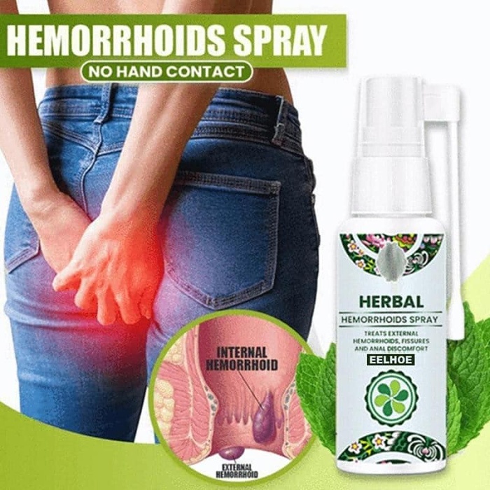 NATURAL HERBAL HEMORRHOIDS SPRAY HEMORRHOID RELIEF CREAM, FOR SOOTHING EXTERNAL HEMORRHOIDS CALMS, ITCHING BURNING