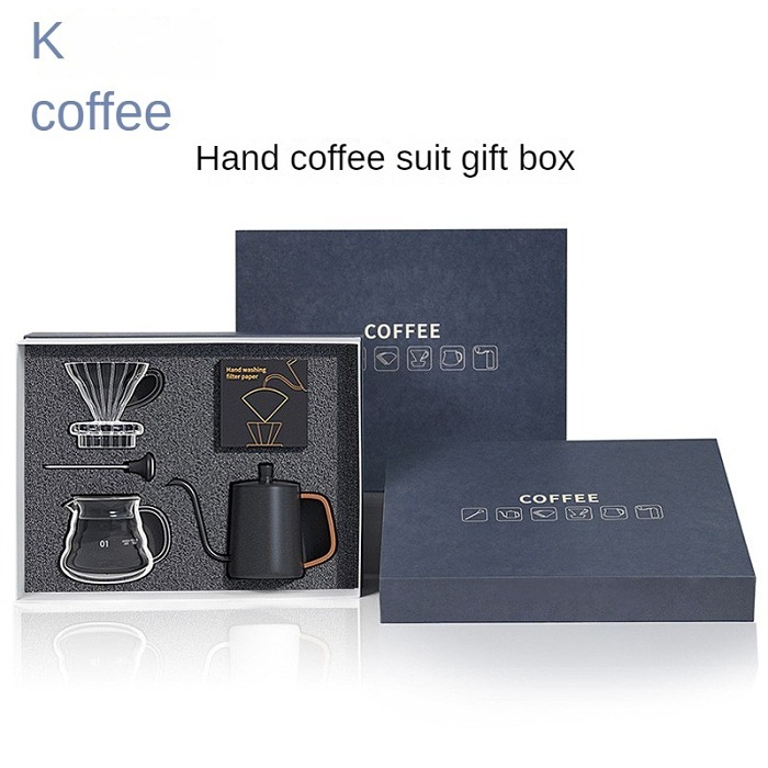 Hand-brewed coffee gift box business enterprise sharing pot 5-piece holiday gift coffee pot hand-brewed set