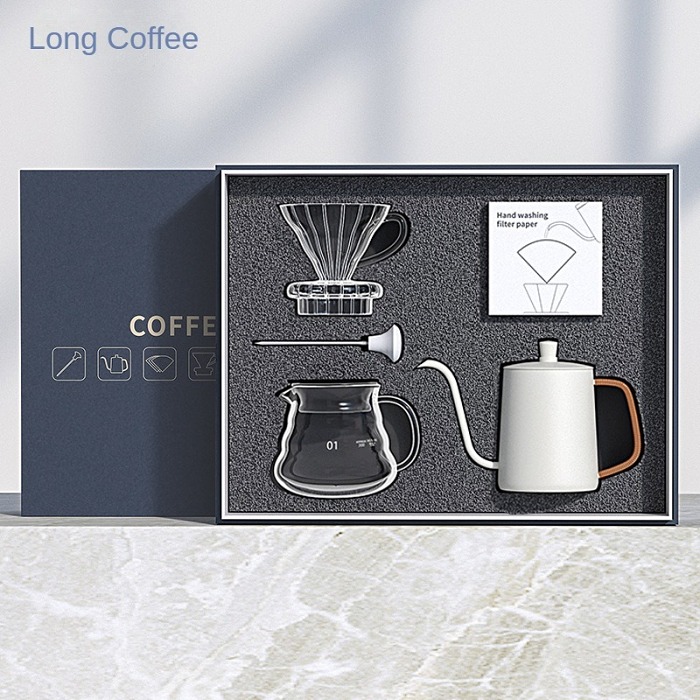 Hand-brewed coffee gift box business enterprise sharing pot 5-piece holiday gift coffee pot hand-brewed set