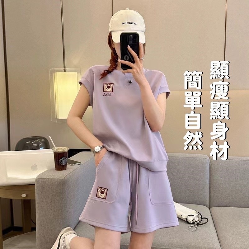 【2024新款首推-休閒套裝】刺繡休閒運動套裝 版型顯瘦 氣質百搭 不挑身材 不易褪色