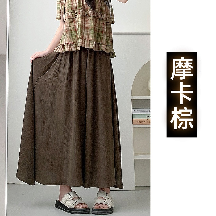 裙褲女夏季薄款2024新款a字半身長裙春秋仙女小個子垂感闊腿褲裙
