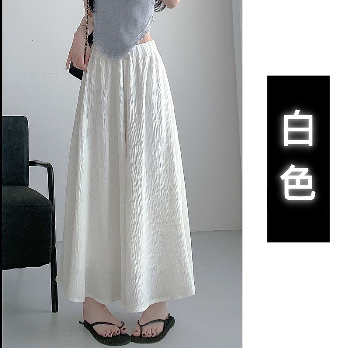 裙褲女夏季薄款2024新款a字半身長裙春秋仙女小個子垂感闊腿褲裙