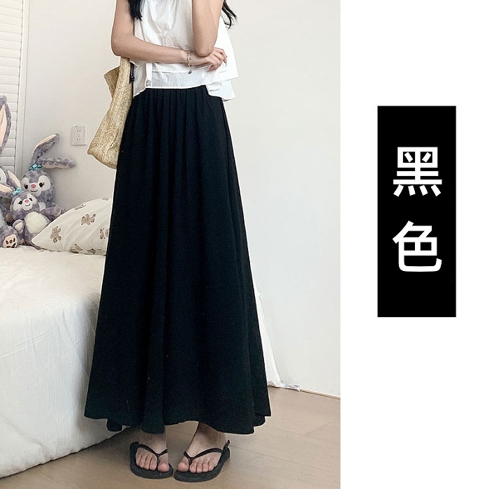 裙褲女夏季薄款2024新款a字半身長裙春秋仙女小個子垂感闊腿褲裙