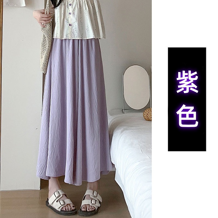 裙褲女夏季薄款2024新款a字半身長裙春秋仙女小個子垂感闊腿褲裙