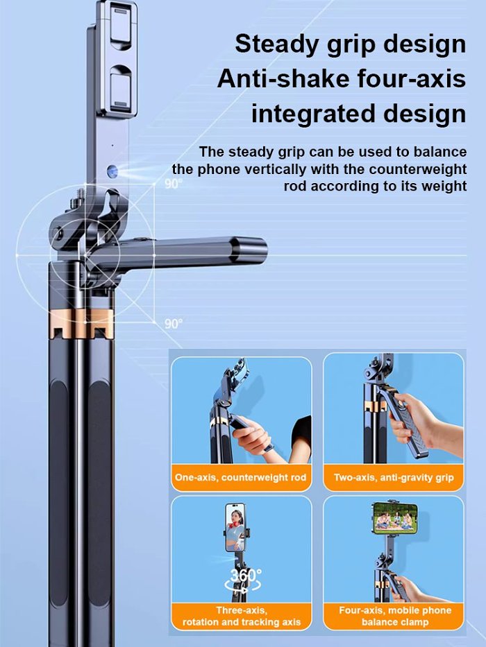 [Influencers' favorite] Portable four-axis gimbal stabilizer Free Shipping Hot Selling! ! Daily average sale of 103,998 pieces！ Fast Delivery, Worry-free After-sales Service！