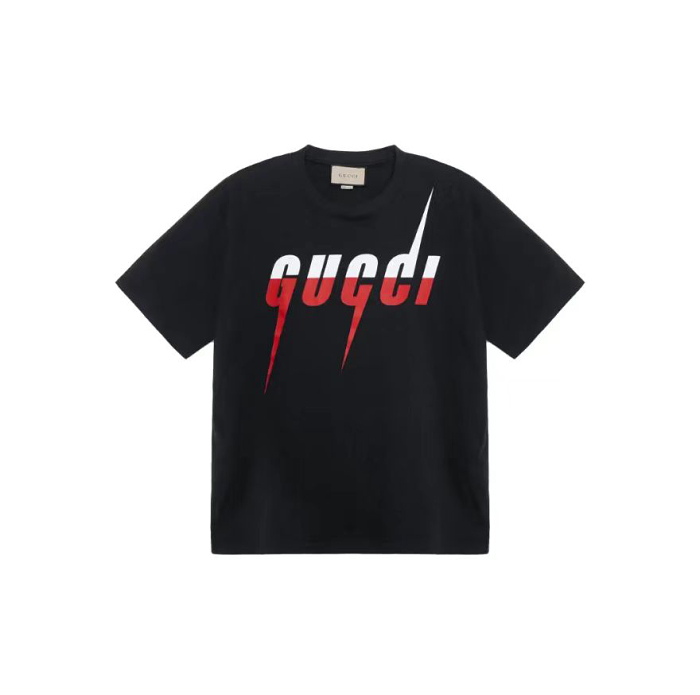 「正規品保証 | 公式と同じデザイン」GUCCI” ブレード プリント コットン Tシャツ