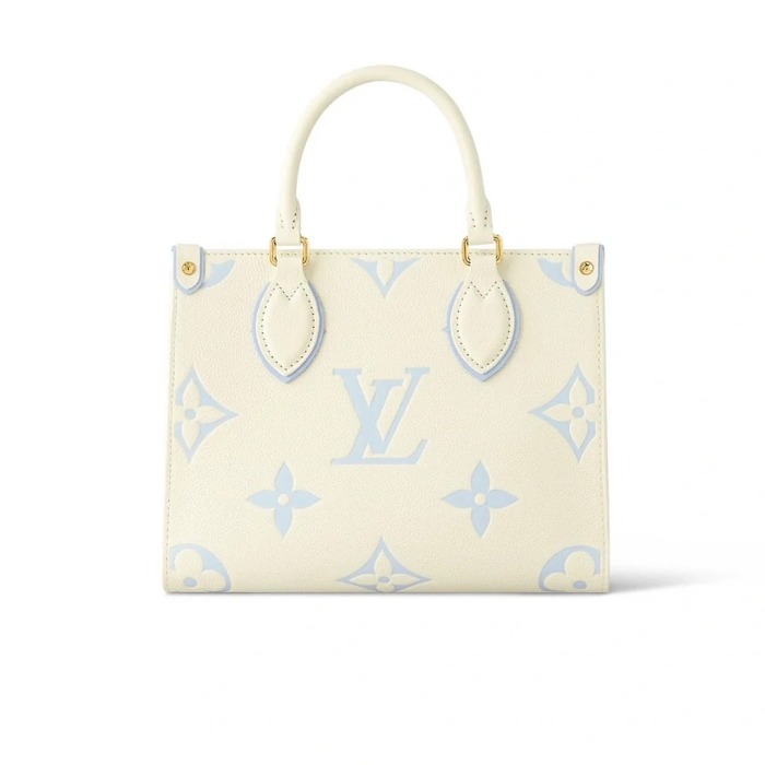 限定7個【Louis Vuitton | 官網正品】LV On the Go MM 2024新Milkyway系列candy blue玉桂狗起司海鹽牛奶購物袋
