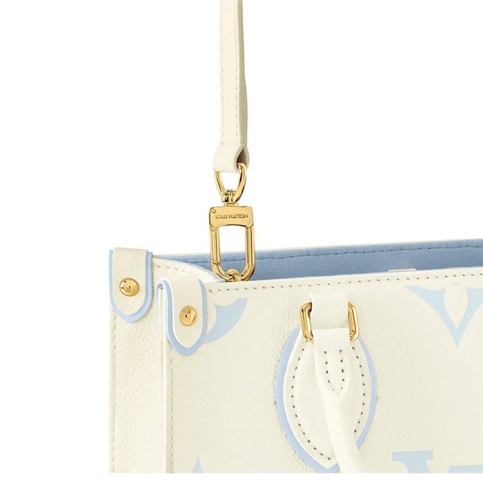 限定7個【Louis Vuitton | 官網正品】LV On the Go MM 2024新Milkyway系列candy blue玉桂狗起司海鹽牛奶購物袋