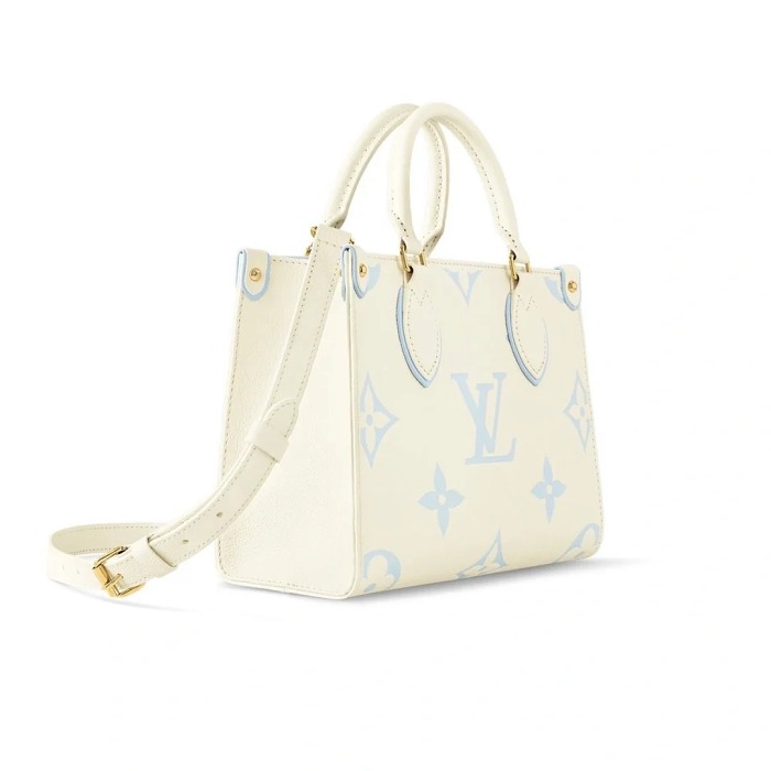 限定7個【Louis Vuitton | 官網正品】LV On the Go MM 2024新Milkyway系列candy blue玉桂狗起司海鹽牛奶購物袋