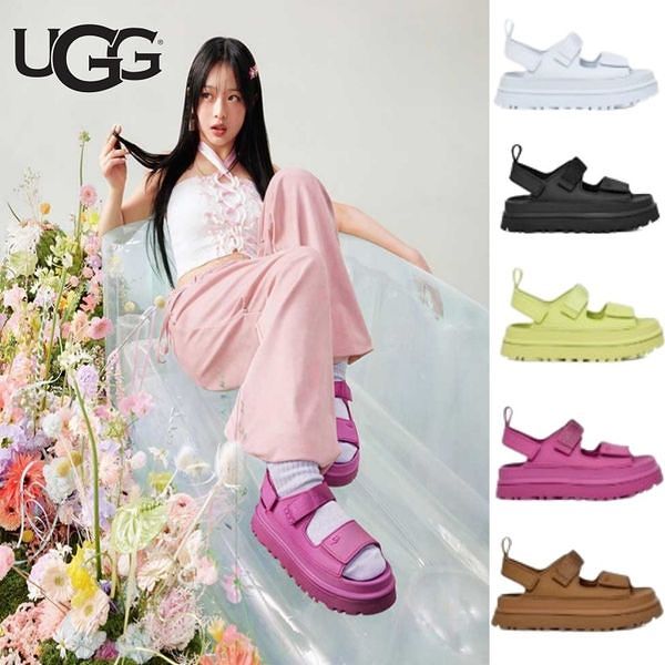 UGG Sandals Australia | Open Toe Platform Casual Style Blended Fabrics Plain