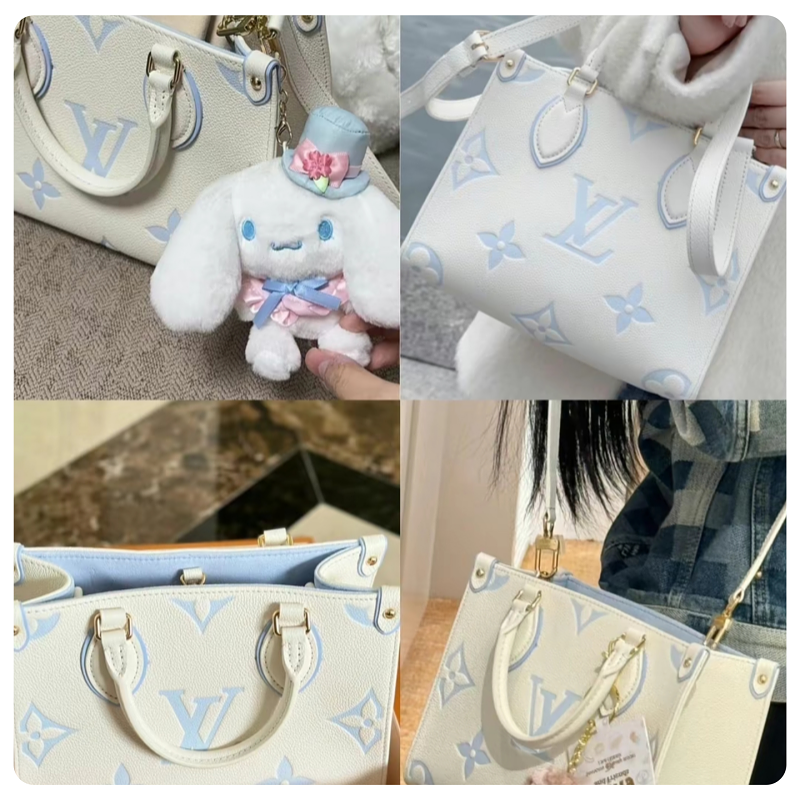 限定7個【Louis Vuitton | 官網正品】LV On the Go MM Milkyway系列candy blue玉桂狗起司海鹽牛奶購物袋