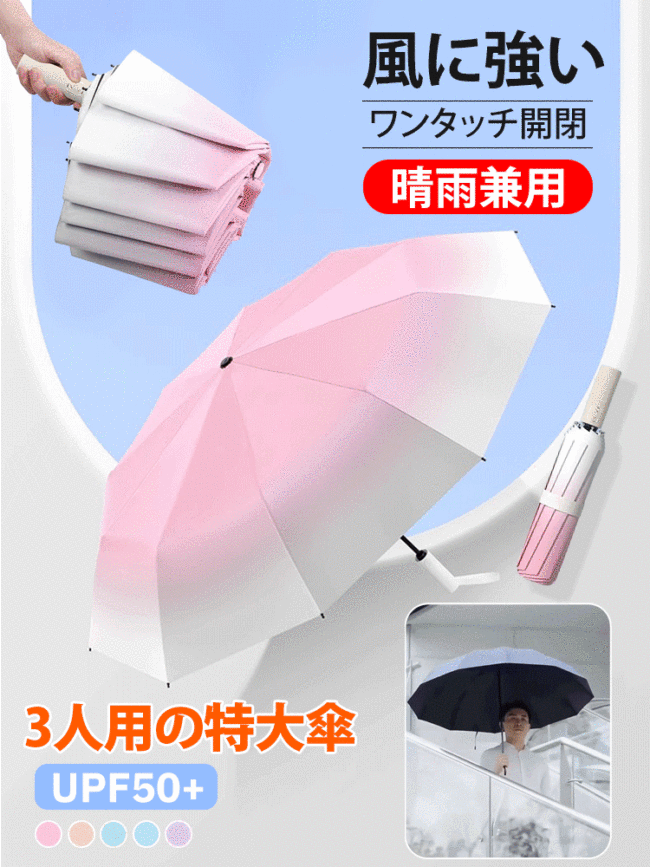 20骨ワンタッチ自動開閉折りたたみ傘
