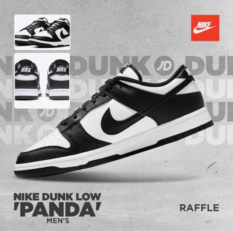 Nike Dunk Low Black and White Panda Retro  Black  low-cut sneakers for men and women