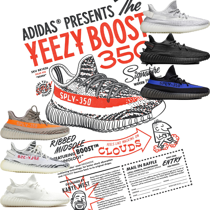 【Adidas | Yeezy Boost 350】2024年ファイナルヒット指定スタイル、再び！まるで雲を踏んでいるような気分です！