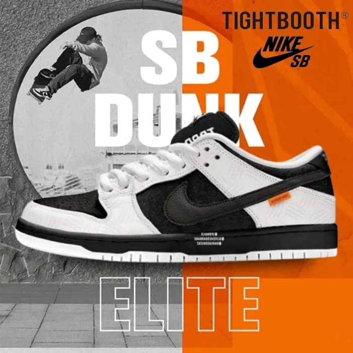 TIGHTBOOTH × Nike SB Dunk Low  White/Black