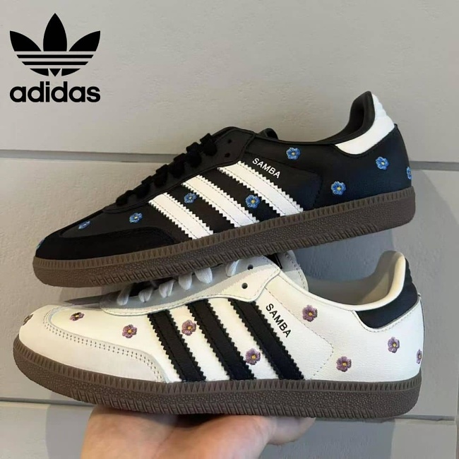🔥2024年8月9日発売!新色が登場!【男女兼用】 今すぐ手に入れたい「Adidas Originals Samba OGフラワー刺繍 」★在庫僅少、お見逃しなく!