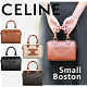 【定番の人気品】Celine セリーヌ Triomphe クラシック レザー ボストンハンドバッグ