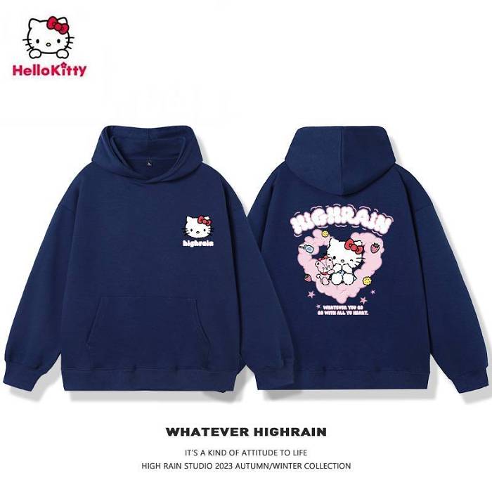 【Hello Kitty五十週年慶典】凱蒂貓印花連帽T休閒可愛風HelloKitty經典時尚百搭情侶同款寬鬆外套 換季優惠搶先購 數量有限，錯過只能再等下一個週年慶啦~ 喜歡就趕快下訂吧~