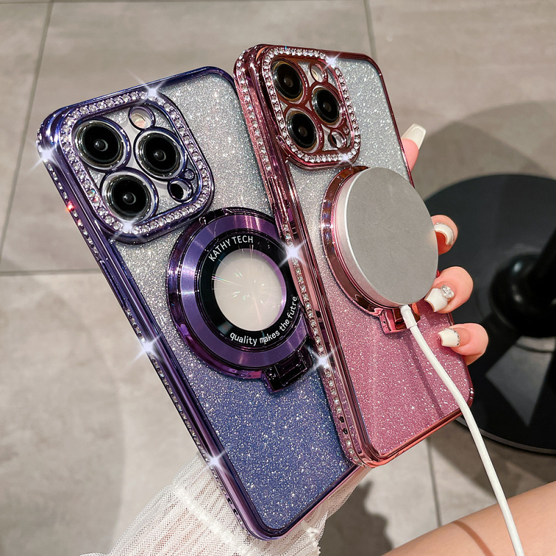 【最新爆款】適用IPhone全系列 電鍍水鑽手機殼