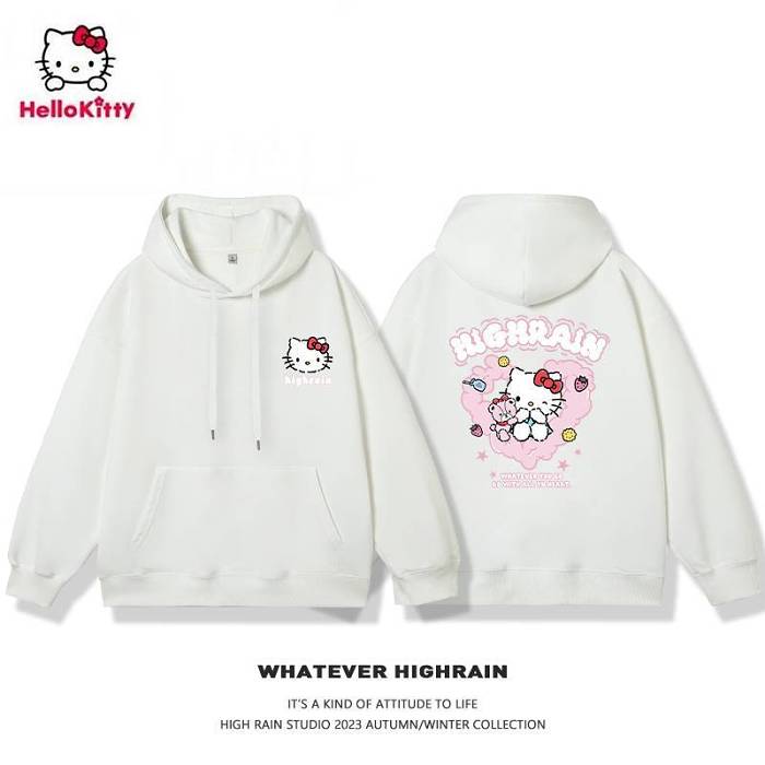 【Hello Kitty五十週年慶典】凱蒂貓印花連帽T休閒可愛風HelloKitty經典時尚百搭情侶同款寬鬆外套 換季優惠搶先購 數量有限，錯過只能再等下一個週年慶啦~ 喜歡就趕快下訂吧~