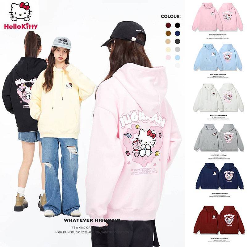 【Hello Kitty五十週年慶典】凱蒂貓印花連帽T休閒可愛風HelloKitty經典時尚百搭情侶同款寬鬆外套 換季優惠搶先購 數量有限，錯過只能再等下一個週年慶啦~ 喜歡就趕快下訂吧~