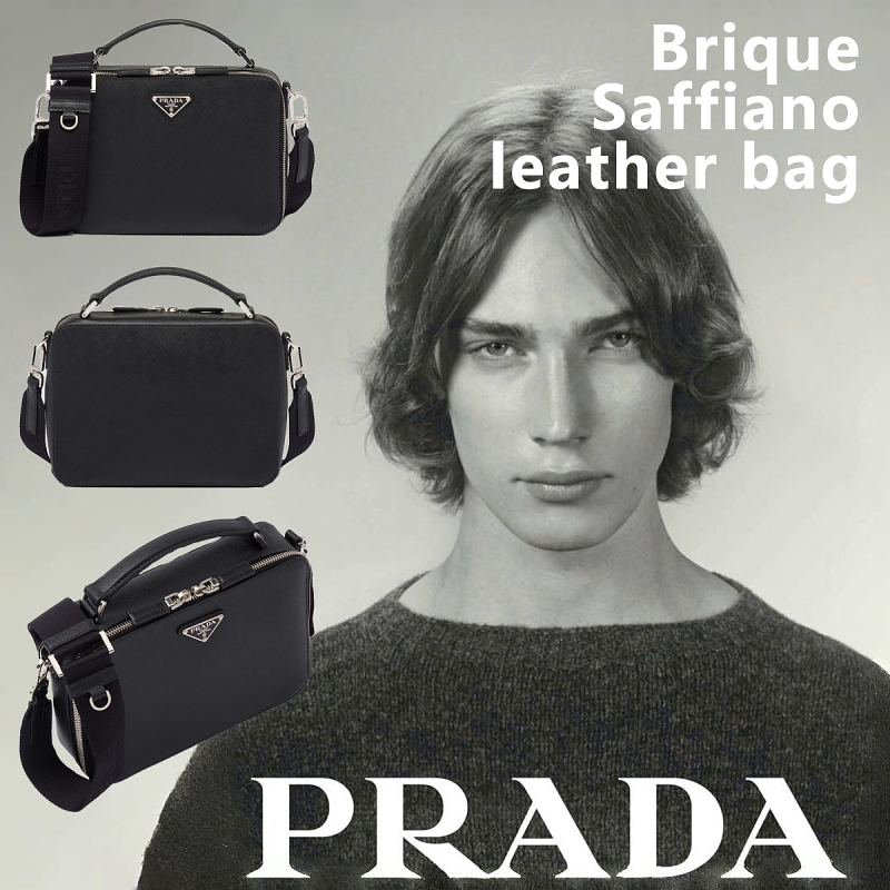 【Prada】Medium Brique メンズ 牛革 ミディアム ショルダーバッグ