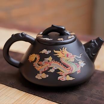 【遇熱變色】龍鳳呈祥紫砂壺，品茶送禮佳選