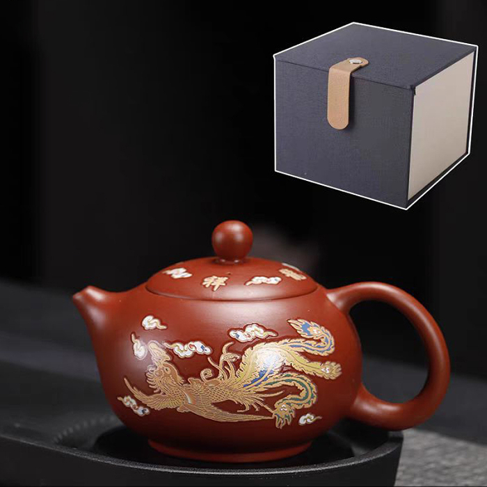 【遇熱變色】龍鳳呈祥紫砂壺，品茶送禮佳選