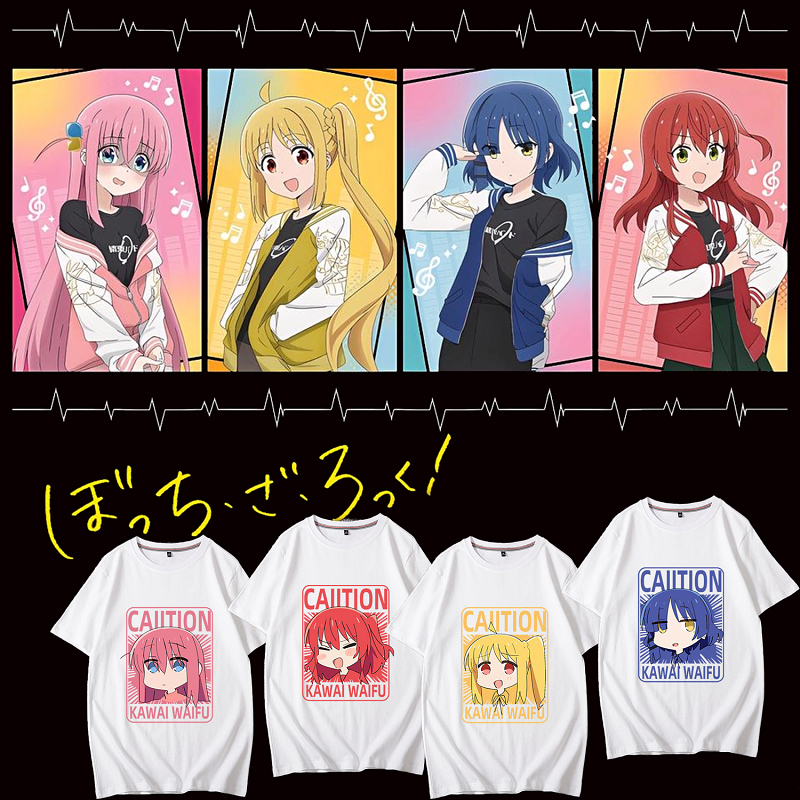 The popular Japanese animation 《Bocchi the Rock!》 original illustration collaboration T-shirt is on sale!Two pieces for only MOP$289！