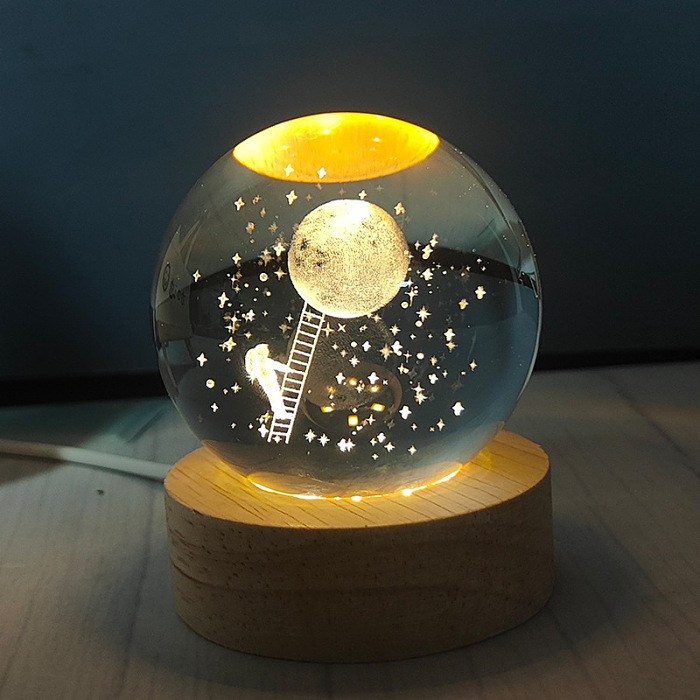 創意星球小夜燈星空月亮睡眠浪漫氣氛床頭燈床頭臥室檯燈生日禮物