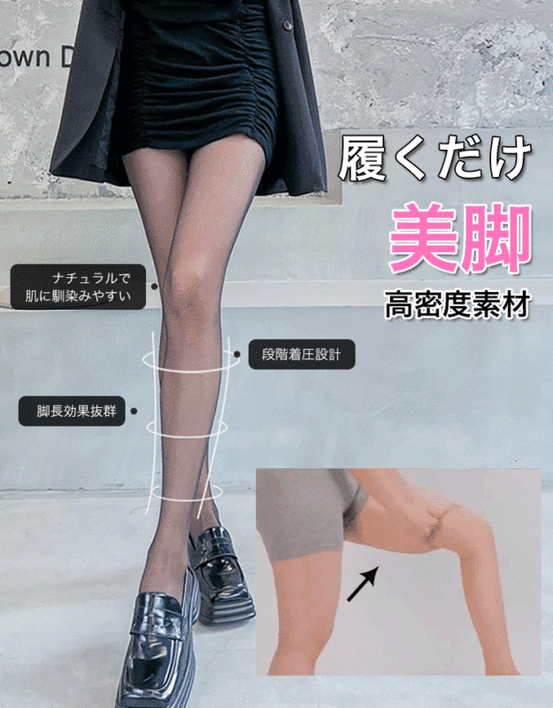 UVカット・美肌ストッキング【特殊繊維素材、紫外線を効果的に遮断し、脚の繊細な肌を保護