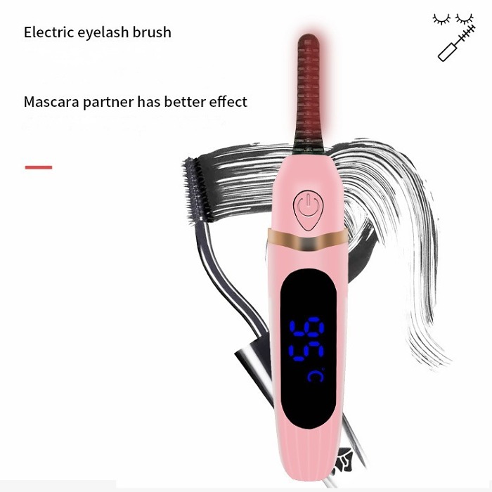 Heated Eyelash Curlers-Mini Electric Eyelash Curler with LED Display 3 Temp Settings USB Rechargeable