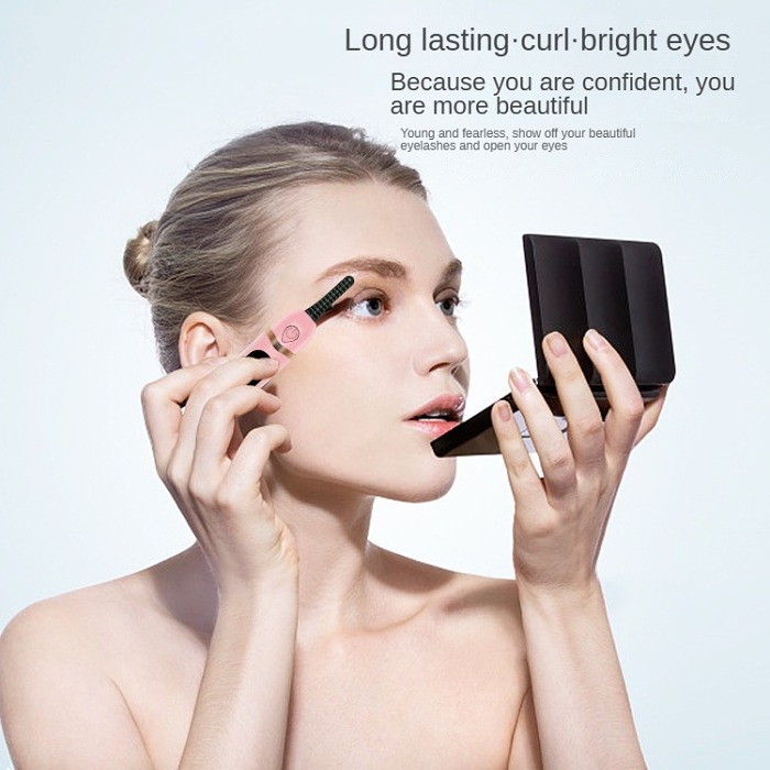 Heated Eyelash Curlers-Mini Electric Eyelash Curler with LED Display 3 Temp Settings USB Rechargeable