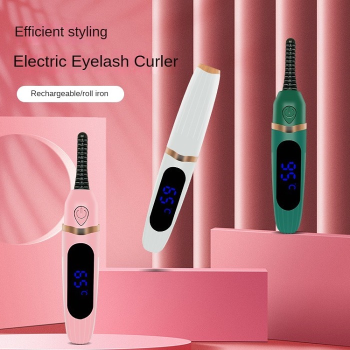 Heated Eyelash Curlers-Mini Electric Eyelash Curler with LED Display 3 Temp Settings USB Rechargeable