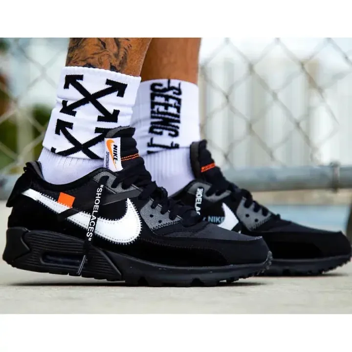Nike Off-White x Air Max 90  Black  Men's and Women's Sneakers [Limited Sold Out Model]