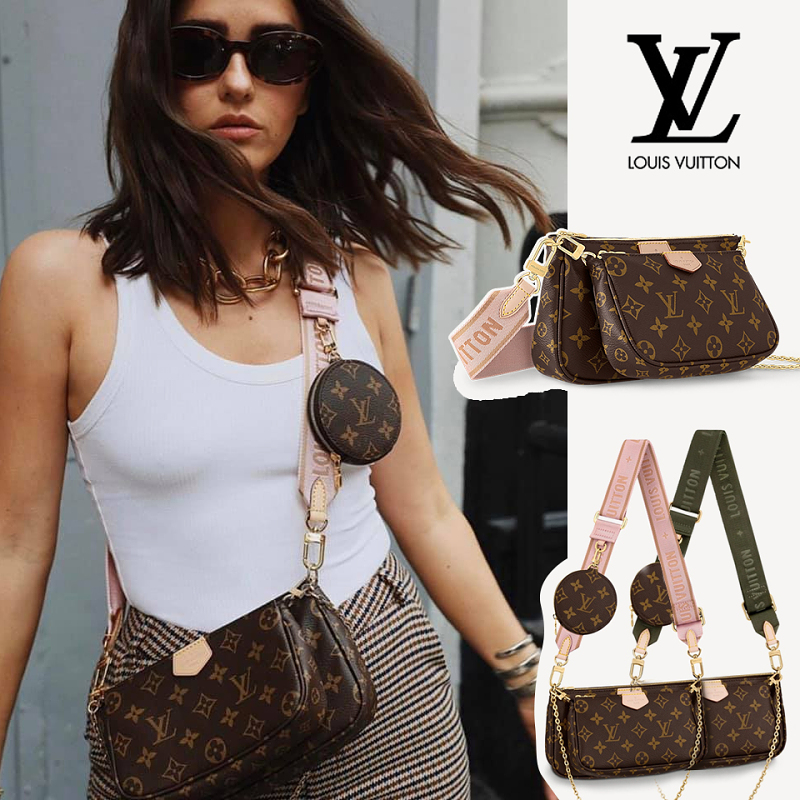 Louis Vuitton Multi Pochette Accessoires Bag Pink/Brown Monogram