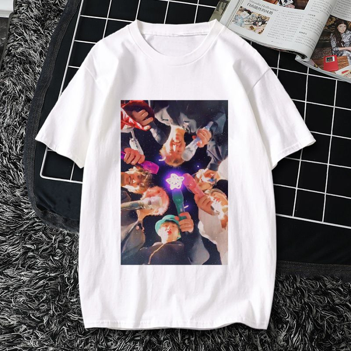 BTS防彈少年團同款T卹週邊卡通粉絲應援服青春流行短袖春夏新款限量發售