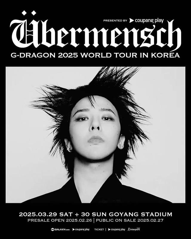 8年ぶりに日本に再来日公演！ G-DRAGONが5月10日に東京、5月25日に大阪で2日連続コンサートを開催することを発表、2025シリーズの半袖Tシャツが登場！ ！