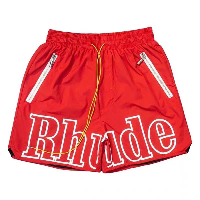 【RHUDE】美式潮牌 RHUDE 字母 LOGO提花抽繩男女休閒寬鬆短褲