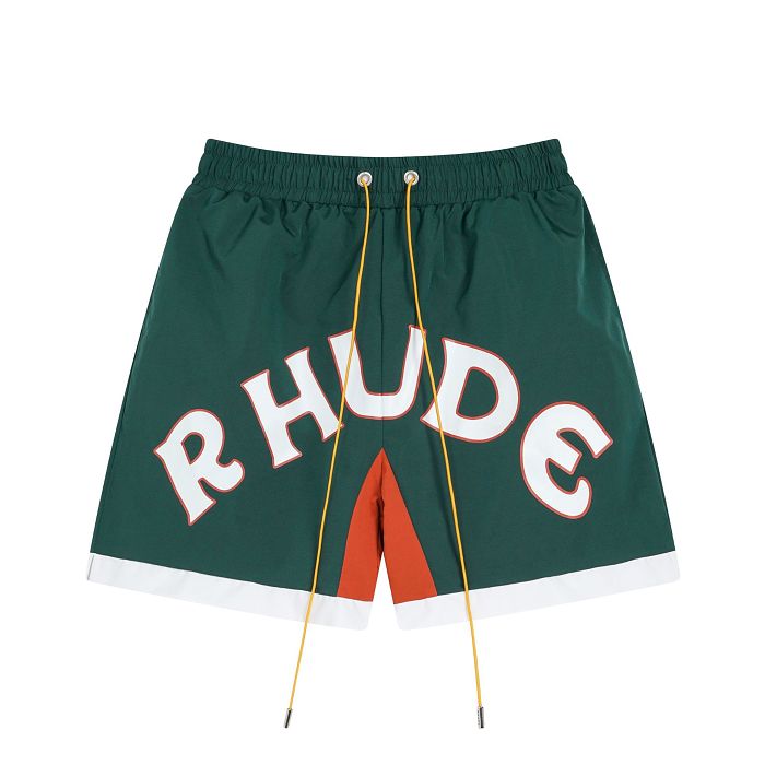 【RHUDE】美式潮牌 RHUDE 字母 LOGO提花抽繩男女休閒寬鬆短褲