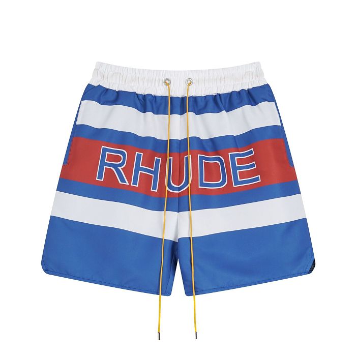 【RHUDE】美式潮牌 RHUDE 字母 LOGO提花抽繩男女休閒寬鬆短褲