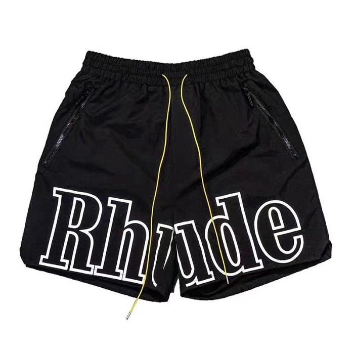 【RHUDE】美式潮牌 RHUDE 字母 LOGO提花抽繩男女休閒寬鬆短褲