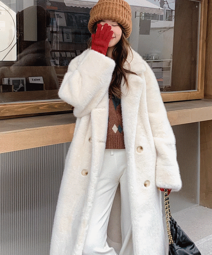 エコファー厚手ロングコート