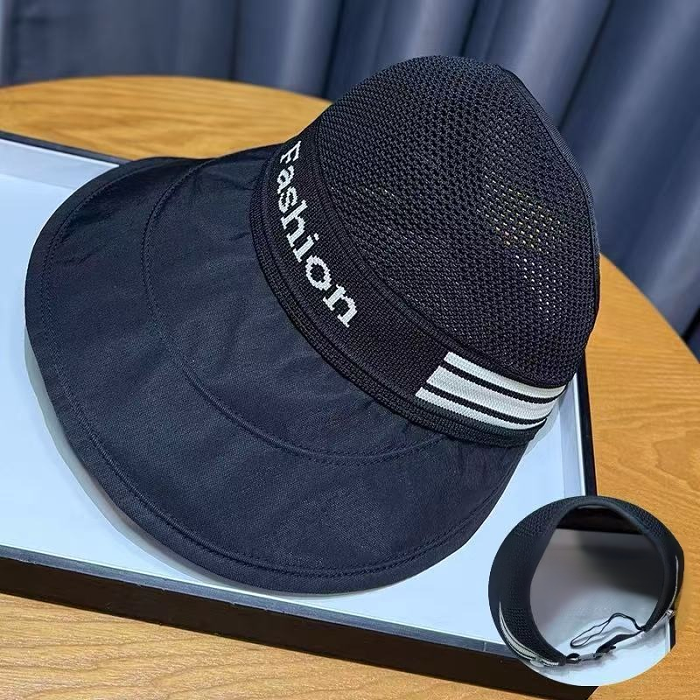 【マスクが掛けられる】速乾通気つば広日よけキャップ
