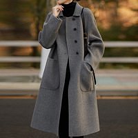 レディース両面ラシャコート 保温、防風、軽量、瘦せ見え