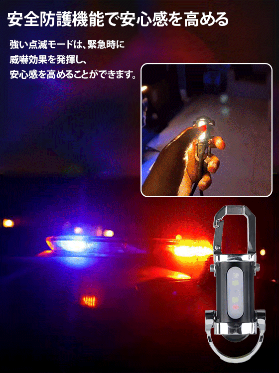 多機能キーホルダー型ライト