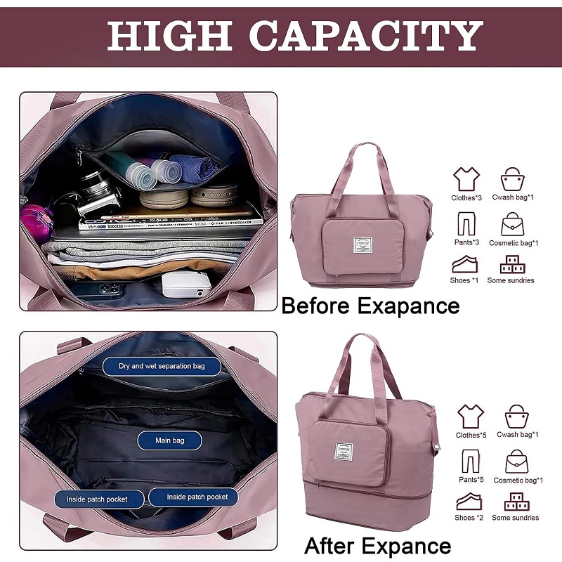 Water Proof Foldable Travel Duffel Bag With Pocket (Buy 1 Get 1)