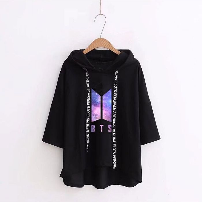 BTS防彈少年團演唱會週邊手繪塗鴉印花衣服同款短袖T卹男女上衣限量發售